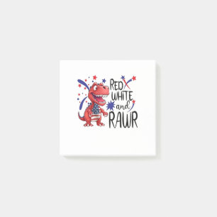 Western Red White Rawr Dinosaur Post-it Klebezettel