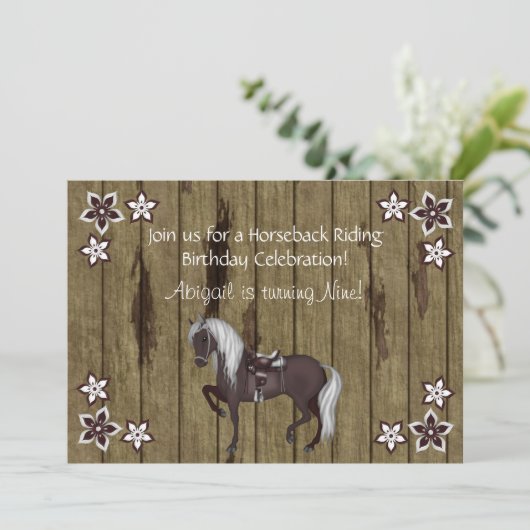 Western Reiten Geburtstag Einladung (Stehend Vorderseite)