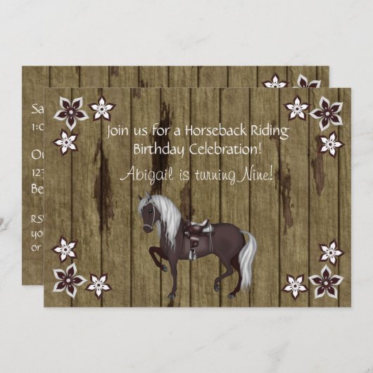 Western Reiten Geburtstag Einladung (Vorne/Hinten)