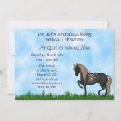 Western Reiten Girls Rodeln Geburtstag Einladung (Rückseite)