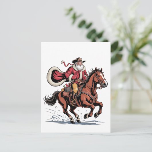 Western Reiten Rodeo Pferd Cowboy Weihnachten (Stehend Vorderseite)