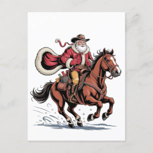 Western Reiten Rodeo Pferd Cowboy Weihnachten Einladungspostkarte