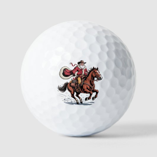 Western Reiten Rodeo Pferd Cowboy Weihnachten Golfball (Vorderseite)