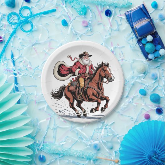 Western Reiten Rodeo Pferd Cowboy Weihnachten Pappteller (Party)