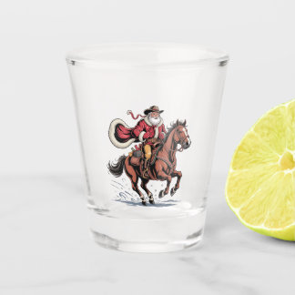 Western Reiten Rodeo Pferd Cowboy Weihnachten Schnapsglas