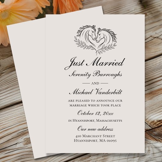 Western Reitland nur verheiratet Hochzeit Ankündigung