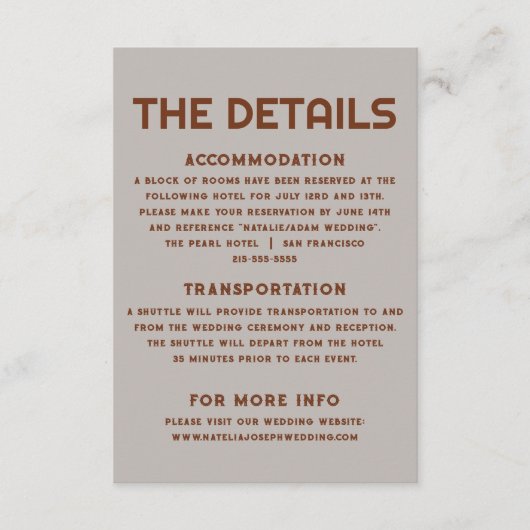 Western Retro Bold Bull Skull Wedding Details ENCL Begleitkarte (Vorderseite)