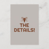 Western Retro Bold Bull Skull Wedding Details ENCL Begleitkarte (Rückseite)