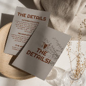 Western Retro Bold Bull Skull Wedding Details ENCL Begleitkarte