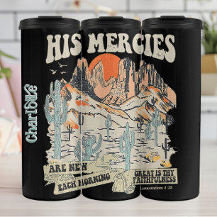 Western Retro Christliche Wüste Grafik Thermosbecher