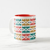 Western Retro Mod X Muster C Zweifarbige Tasse (Vorderseite Links)