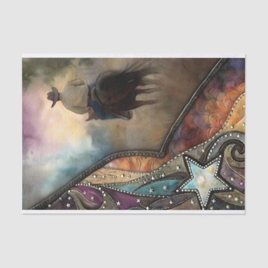 Western Rider Decoupage Seidenpapier (Vorderseite)