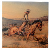 Western "Riding Herd" von Edward Borein Fliese (Vorderseite)