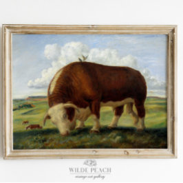 Western Rinder Vintag Landschaftsmalerei Poster