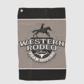 Western Rodeo ADD NAME Old West Steer Roping Roper Golfhandtuch (Vorderseite)