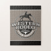 Western Rodeo ADD NAME Old West Steer Roping Roper Puzzle (Vertikal)