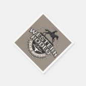Western Rodeo ADD NAME Old West Steer Roping Roper Serviette (Ecke)