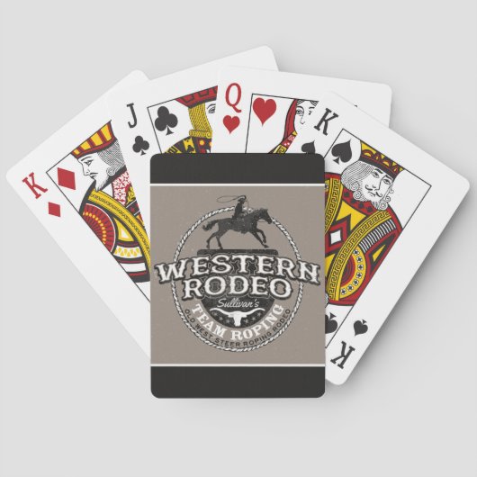 Western Rodeo ADD NAME Old West Steer Roping Roper Spielkarten (Rückseite)