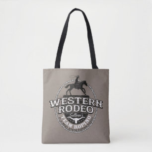 Western Rodeo ADD NAME Old West Steer Roping Roper Tasche