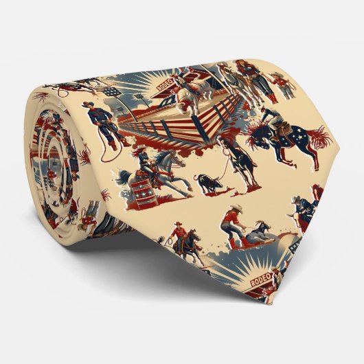 Western Rodeo Arena Cowboy Cowgirl Rodeo Events Krawatte (Gerollt)