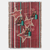 Western Rodeo Barrel Racer Throw Blanket Decke (Vorderseite Vertikal)