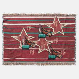 Western Rodeo Barrel Racer Throw Blanket Decke
