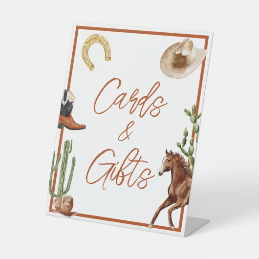 Western Rodeo Boy Cards & Gifts Sockelschild (Vorderseite)