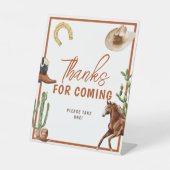Western Rodeo Boy Danke für das Kommen Sockelschild (Vorderseite)