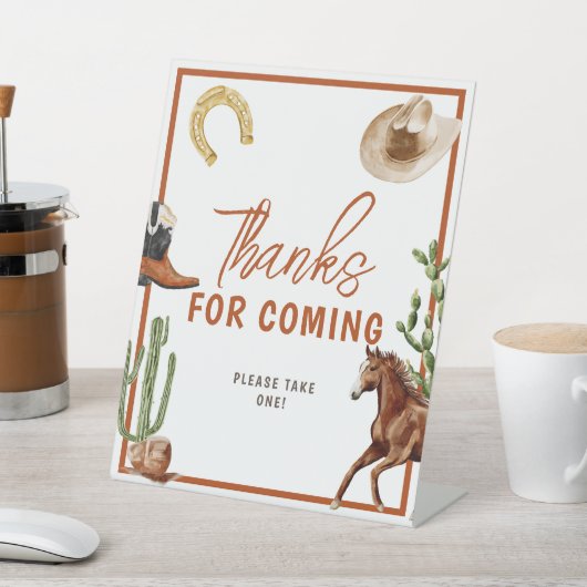 Western Rodeo Boy Danke für das Kommen Sockelschild (In SItu)