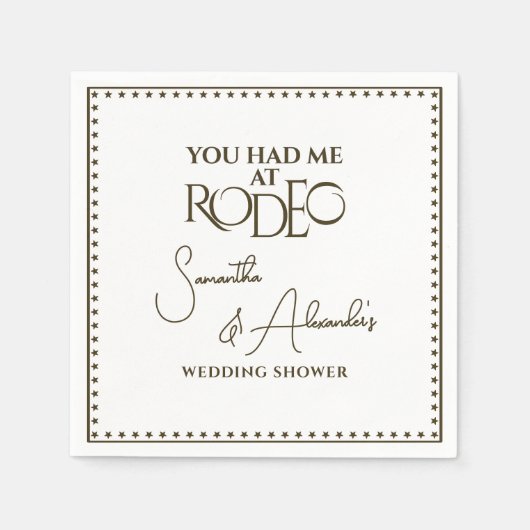 Western Rodeo Bridal Paares Polterabend Serviette (Vorderseite)
