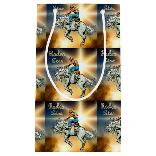 Western Rodeo Bronc Rider Geschenktasche Kleine Geschenktüte (Vorderseite)