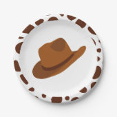 Western Rodeo Brown Cowboy Birthday Pappteller (Vorderseite)