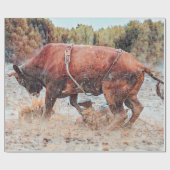 Western Rodeo Bull Country Cowboy Vintag rustikal Geschenkpapier (Flach)