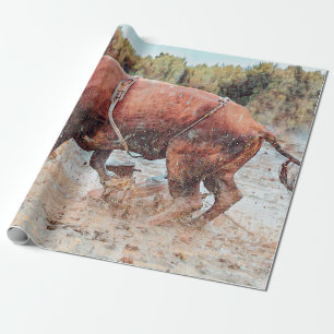 Western Rodeo Bull Country Cowboy Vintag rustikal Geschenkpapier
