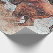 Western Rodeo Bull Country Cowboy Vintag rustikal Geschenkpapier (Ecke)