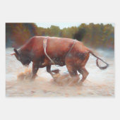 Western Rodeo Bull Country Rustikal Geschenkpapier Set (Vorderseite)