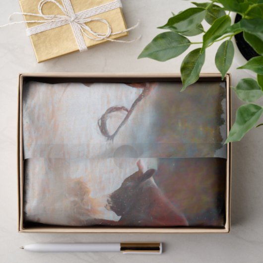 Western Rodeo Bull Country Rustikal Seidenpapier (Geschenk)