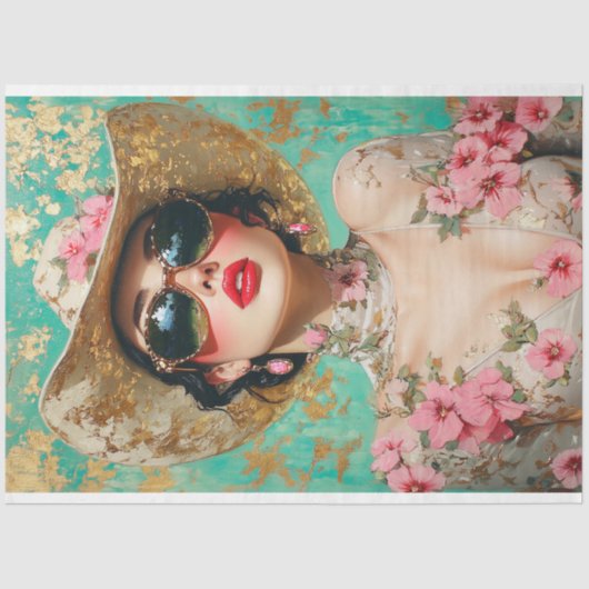 Western Rodeo Chic Decoupage Seidenpapier (Vorderseite)