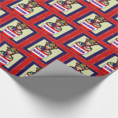 Western Rodeo Clown in Barrel Red Bandana Geschenkpapier (Ecke)