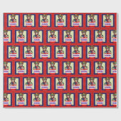 Western Rodeo Clown in Barrel Red Bandana Geschenkpapier (Flach)