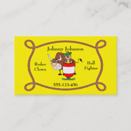 Western Rodeo Clown und Bull Business Card Visitenkarte