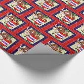 Western Rodeo Clownfass und Bulle Geschenkpapier (Ecke)