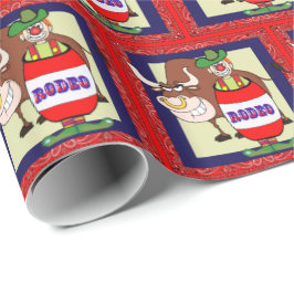 Western Rodeo Clownfass und Bulle Geschenkpapier