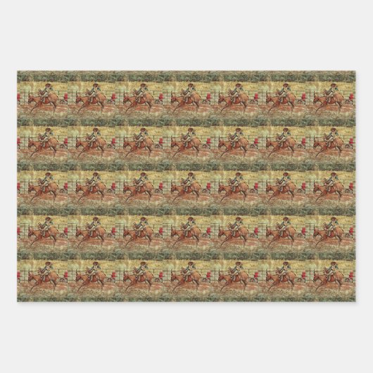 Western Rodeo Country Reiten Textur Muster Geschenkpapier Set (Vorderseite 2)