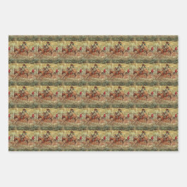 Western Rodeo Country Reiten Textur Muster Geschenkpapier Set