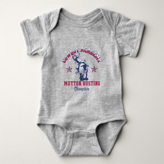 Western Rodeo Cowboy Academy Mutton Busting Kids Baby Strampler (Vorderseite)