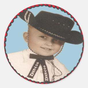 Western-Rodeo-Cowboy-Aufkleber Go Texan Runder Aufkleber