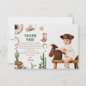 Western Rodeo Cowboy Birthday Dankeskarte (Vorderseite)