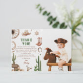 Western Rodeo Cowboy Birthday Dankeskarte (Stehend Vorderseite)