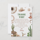 Western Rodeo Cowboy Birthday Dankeskarte (Vorderseite)